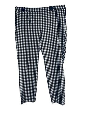 Talbots Chatham Ankle Pants Black White Checked Gingham size 14P